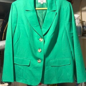 LE SUIT WOMEN'S GREEN BLAZER 16W